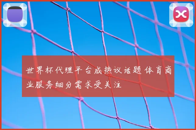 世界杯代理平台成热议话题 体育商业服务细分需求受关注